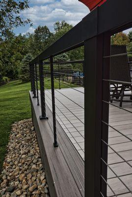 Photo 2 Composite Deck With Horizontal Cable Railing In Edwardsville IL 62025