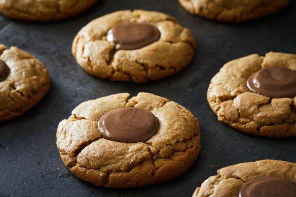 Our Peanut Butter cookie with a melty Reese's PB cup