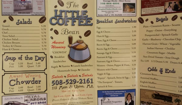 Little Coffee Bean Menu (2 of 2)