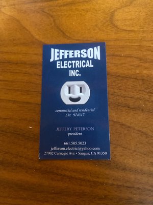 picture of his business card