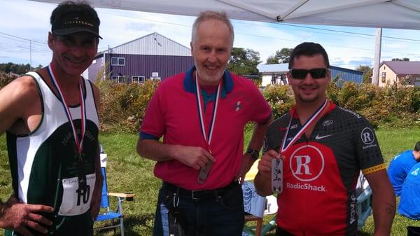 The Advantage Chiropractic Triathlon Team took first place at the Lake George benefit triathlon. With Barry Dana & Matt Scott