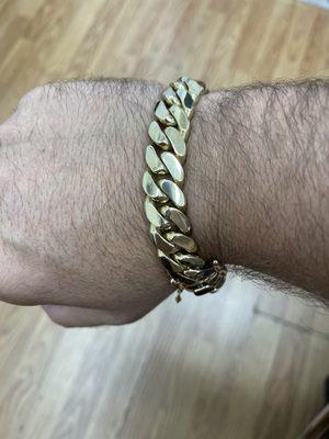 Miami cuban 14k solid yellow gold men's bracelet 8" 89 gram $5000