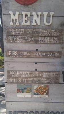 Big Bang Barbeque Menu