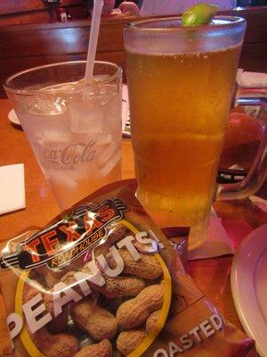 Tall Cold Dos-Equis Draft Beer - with Peanuts -