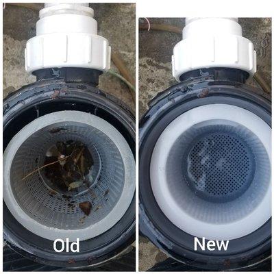 Replaced an incorrect size pump basket