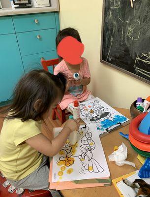 Crafts and toys inside patient's room