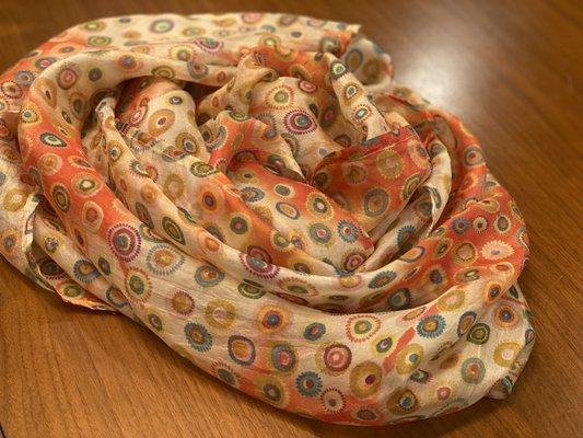 Reasonably priced and unique silk scarves.