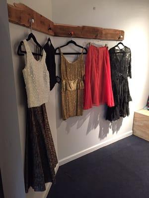 Tried on some of these beauties! Love the vintage Cassini peplum in all sequins!