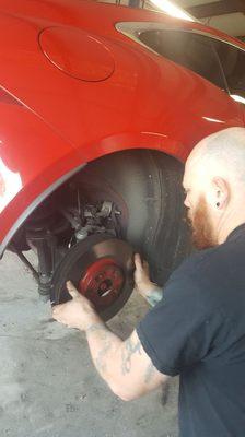 Installing brakes on Jaguar