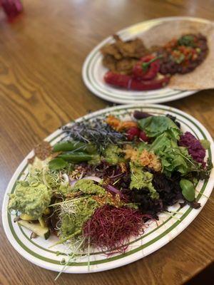 Big plate of sprouts & vegetables