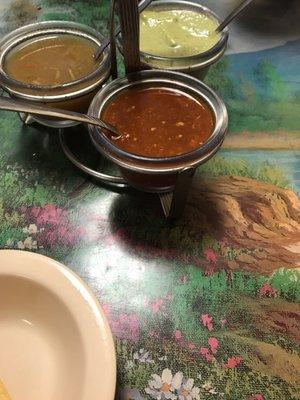 Delicious combination of salsas