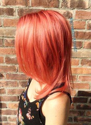 Ruby rose vibrant Cora pink hair color