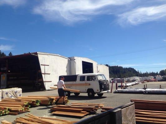 Thoughtful lumber loading straps!