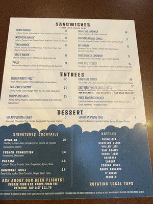 Menu back