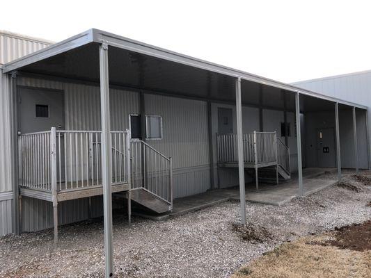 Gray commercial flat pan walkway cover