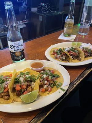 Chicken Tacos and Beef Tacos