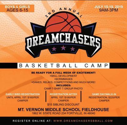 This is a flyer from our second annual basketball camp.