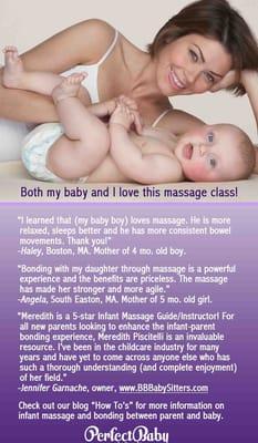 The massage will develop baby's immune and digestive system's rapidly and normally.