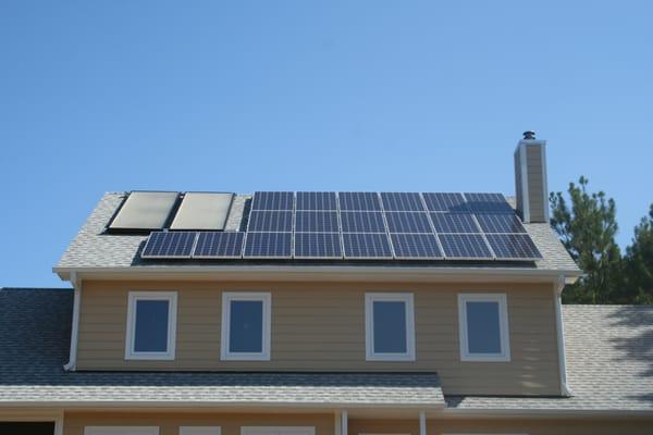 Solar PV and Solar Hot Water system in Wendell, NC.