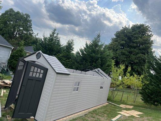 Outdoor shed under construction in Bowie