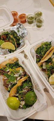 Carne Asada and Al Pastor tacos