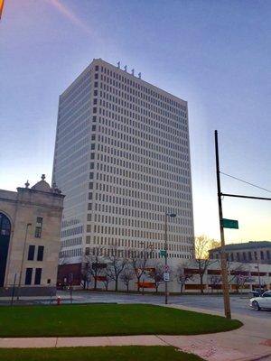 It's not spherical, but for me, this building has always been reminiscent of the Death Star...in both form AND function.