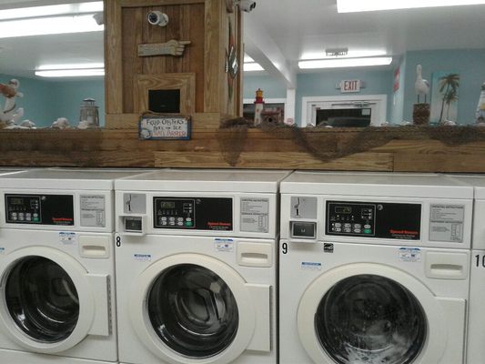 Inside laundromat