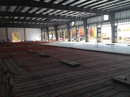 Raditant heating installation on a 16000 sq ft car dealership in Dickson City, Pa