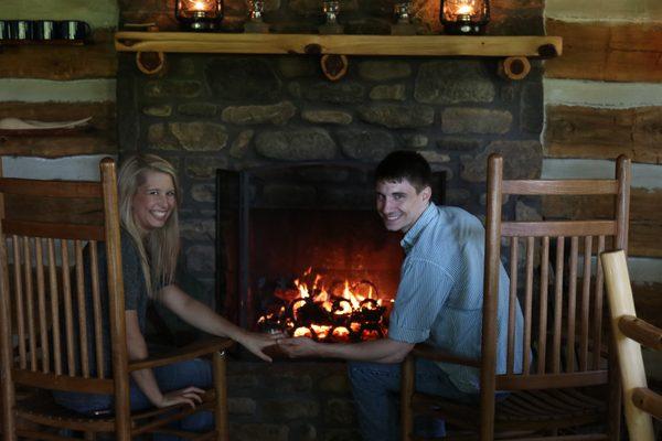 Inside Austin's Cabin overlooking bluff