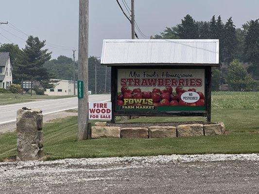 Large sign can be seen from the road.