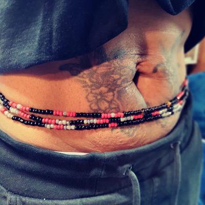 Waist beads are good for confidence, courage, feminine energy, grounding, happiness, health, prosperity, sexual energy & weight management.