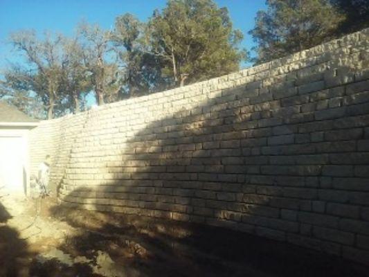 Earth retaining wall.