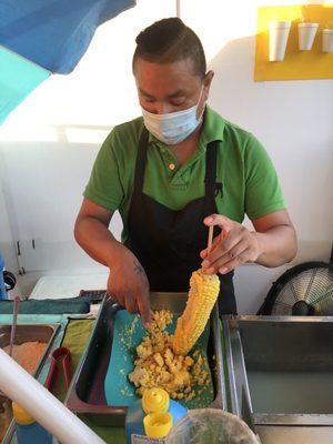 The boss: elote man!