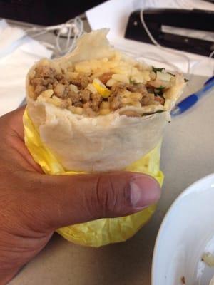 Carne asada burrito (well, 1/2 of one).