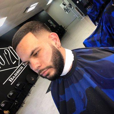 Clean fade with beard line up & trim