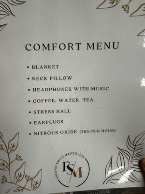 Comfort Menu