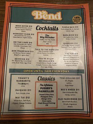 Cocktail Menu