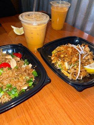 Thai Thai Iced Tea , Thai Style Fried Rice , N1. Pad Thai