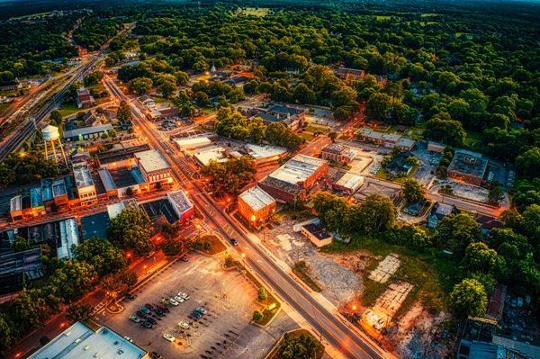 Aerial shot of Fort Valley captured with our drone