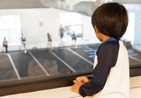 Your kiddos can watch you workout so they know where you are