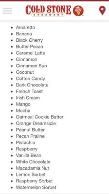 Here are the flavors!