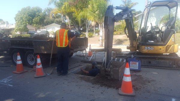 Sewer work in progress Sept 21, 2020