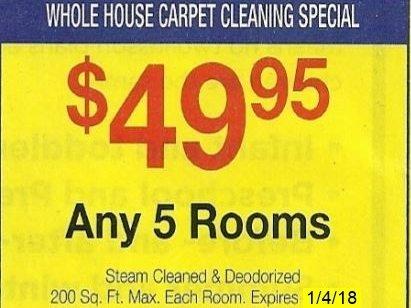 Whole House Carpet Cleaning Special