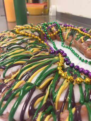 So many filling and flavor options on these amazing king cakes.