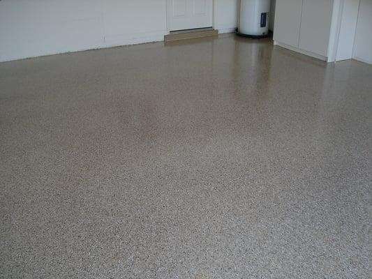 Flake floor with clear coat