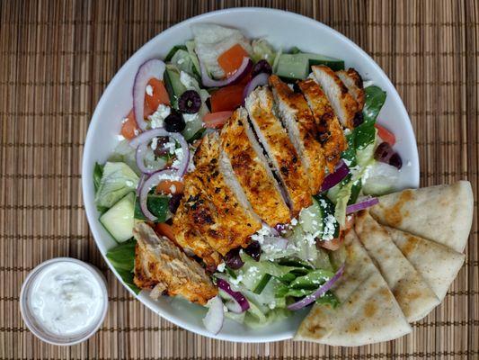 Fresh Greek chicken salad.