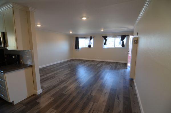 Wall-to-Wall New, Modern Hardwood LVT Flooring