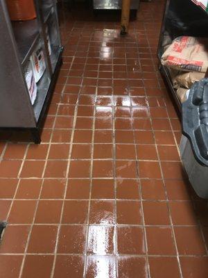 Restaurant cleaning in process. Wash,bleach, dry and sanitize....