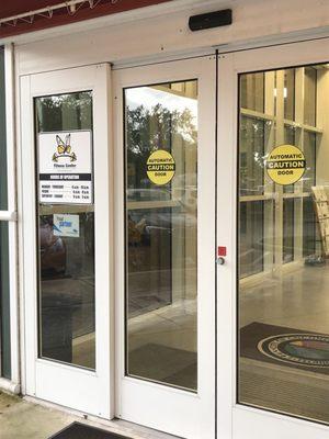 Entrance to fitness center... look for sign on magenta awning (on left side of building)