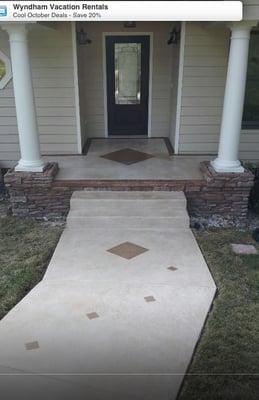 Custom walkway and front .